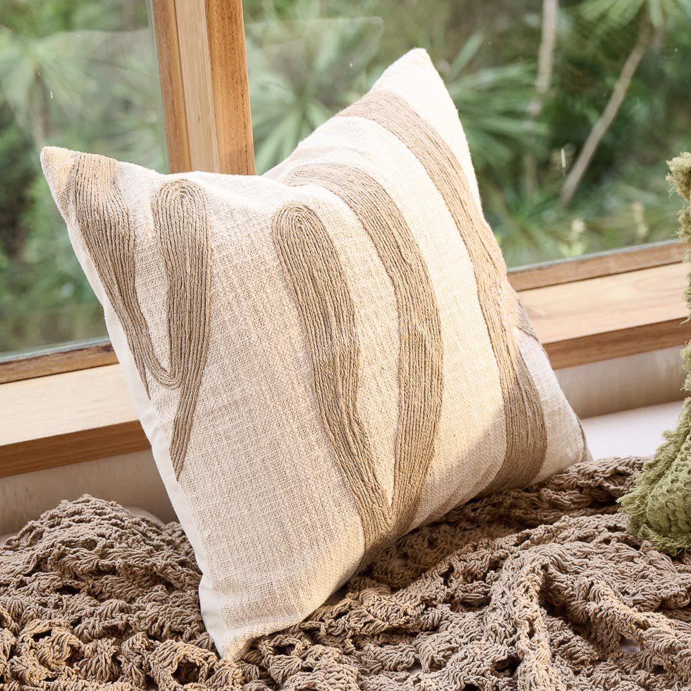 Zanth Cushion - Ivory/Natural