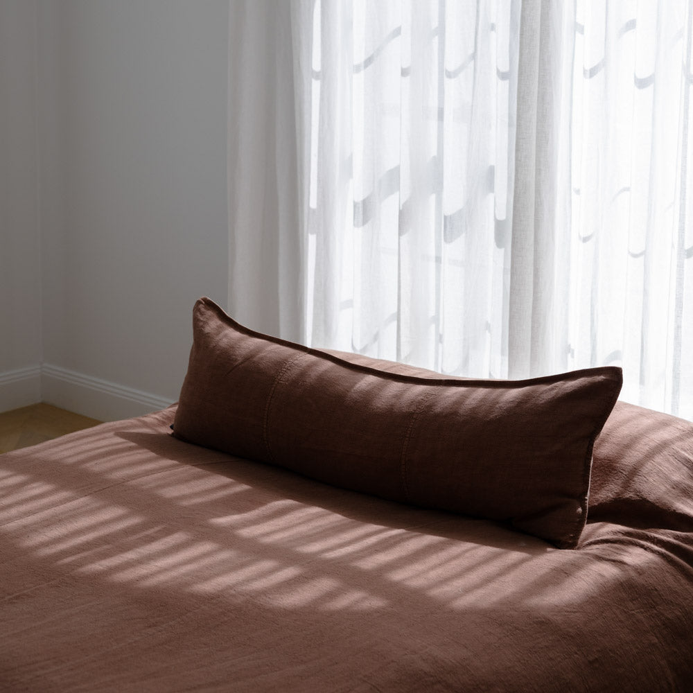 Luca Linen Long Lumbar - Clay