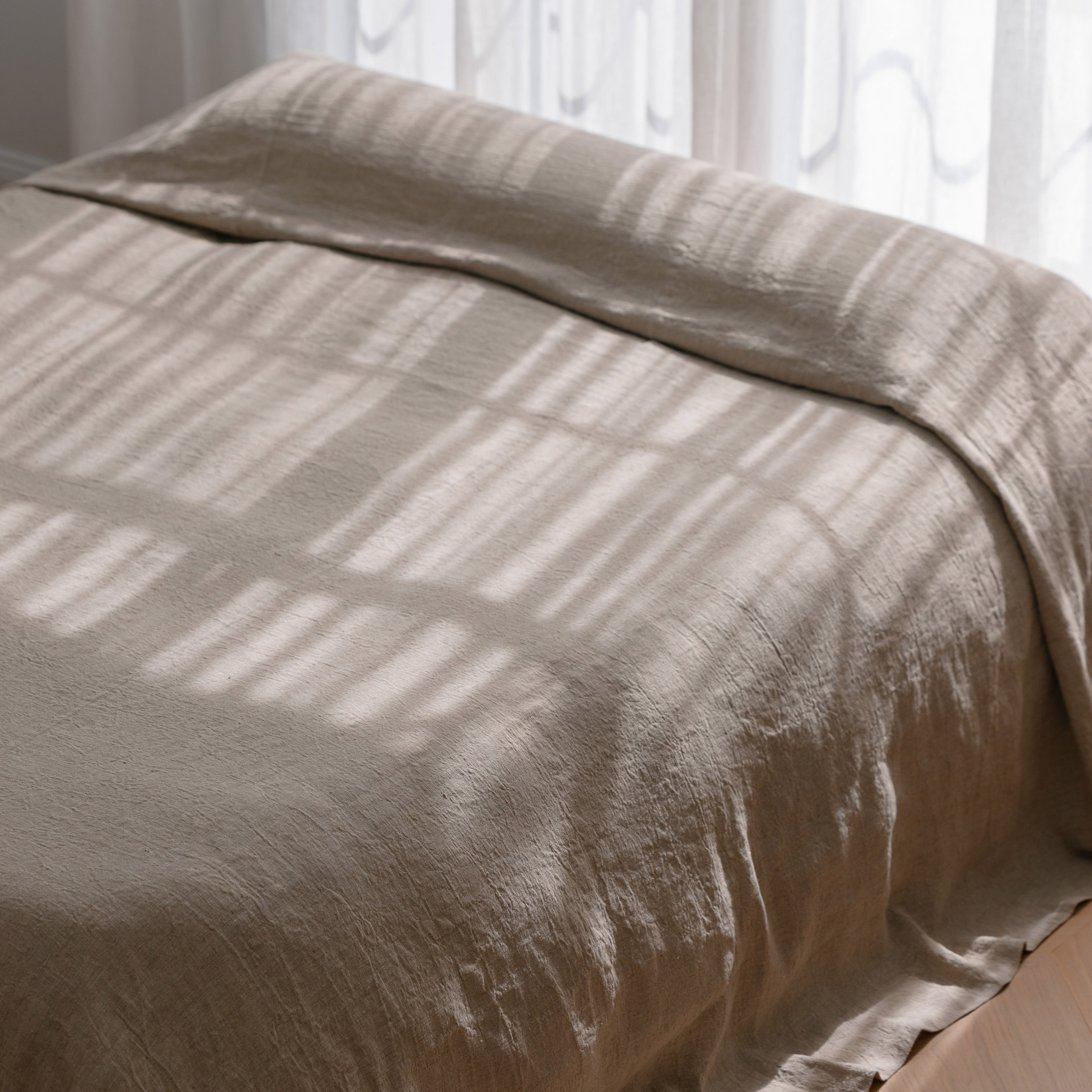 Luca Linen Bed Cover - Natural