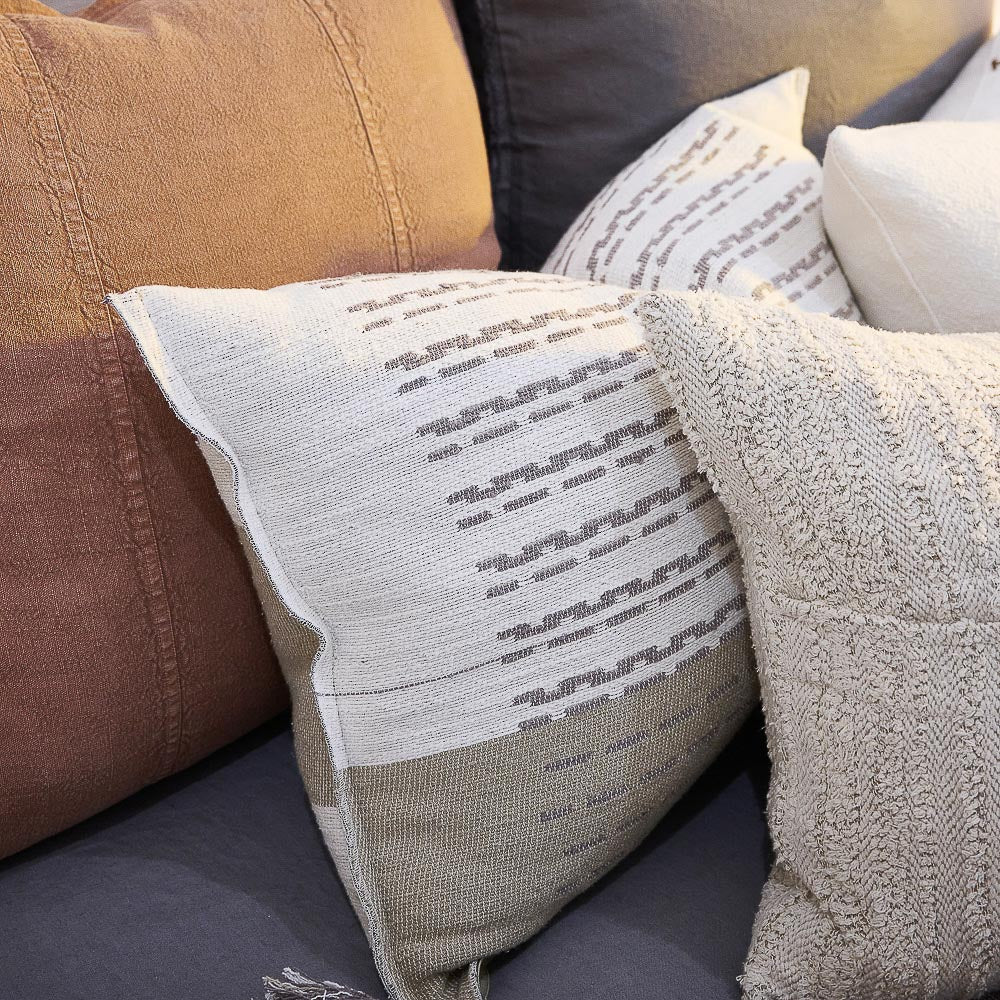 Hagen Cushion -  Off White/Slate