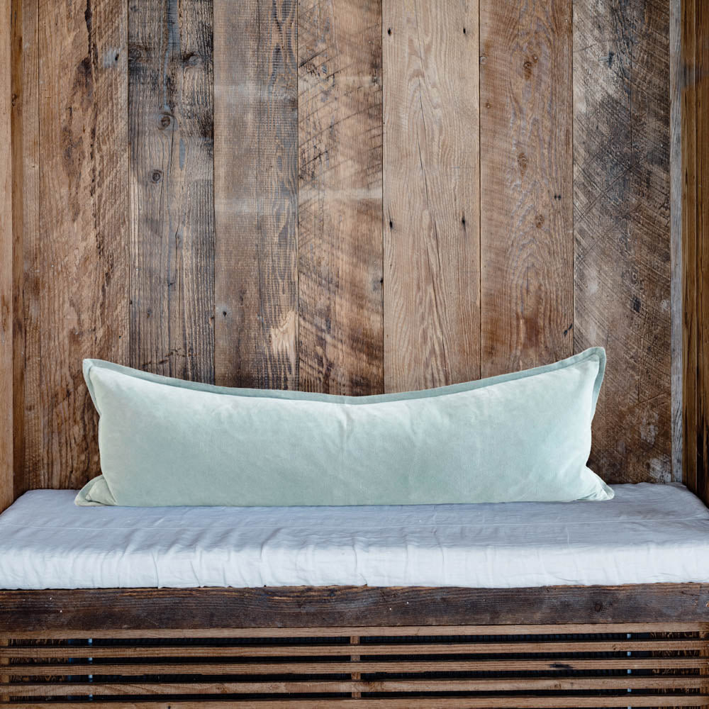 Evelyn Velvet Long Lumbar- Sky - Eadie Lifestyle