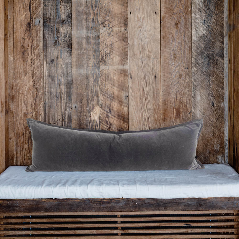 Evelyn Velvet Long Lumbar- Slate - Eadie Lifestyle