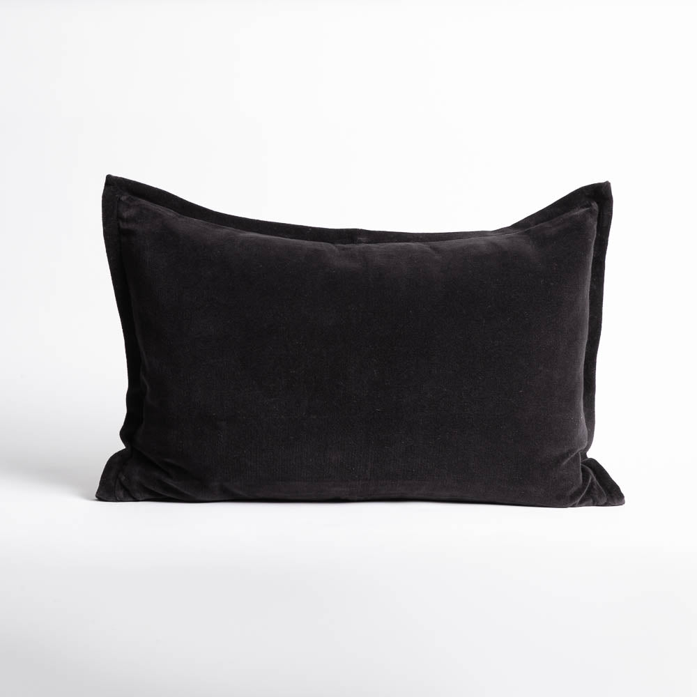 Evelyn Velvet Cushion - Black - Eadie Lifestyle