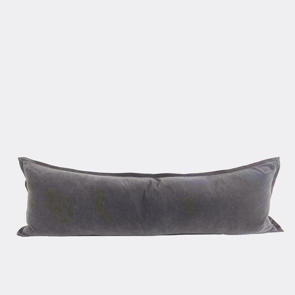 Evelyn Velvet Long Lumbar- Slate - Eadie Lifestyle