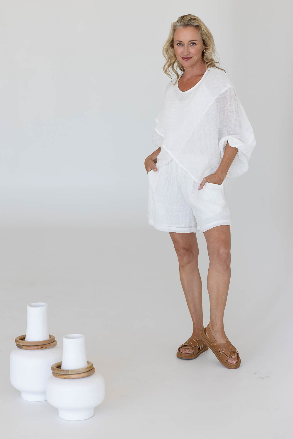 Kosa Reversible Linen Top - Off White - Eadie Lifestyle