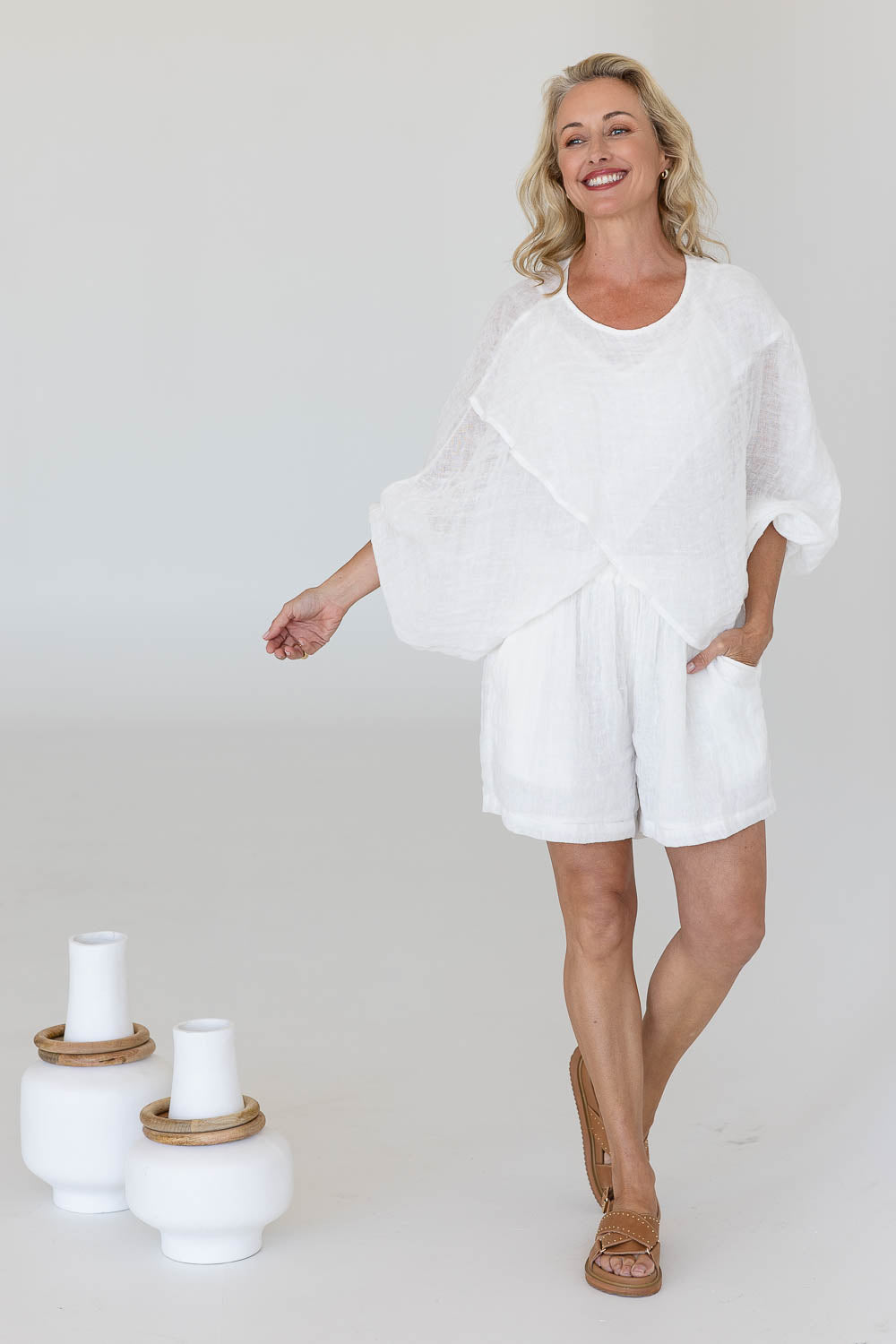 Kosa Reversible Linen Top - Off White - Eadie Lifestyle