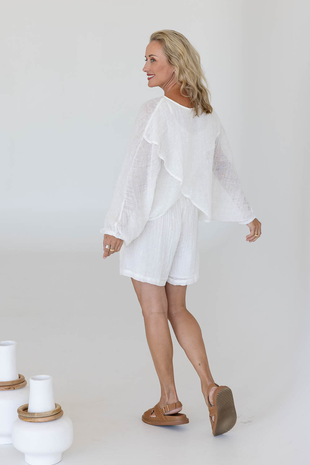 Kosa Reversible Linen Top - Natural