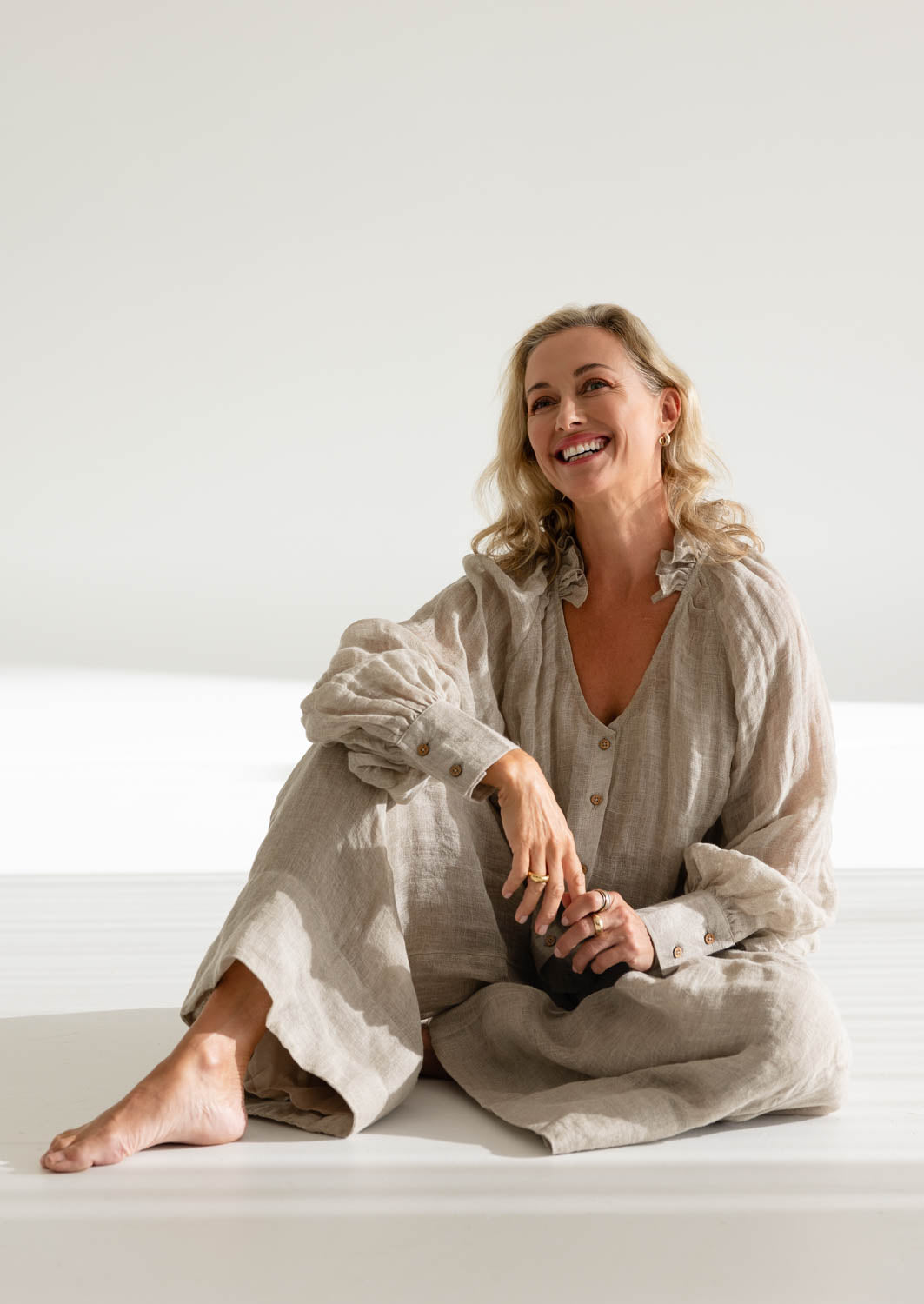 Mika Linen Blouse - Natural - Eadie Lifestyle