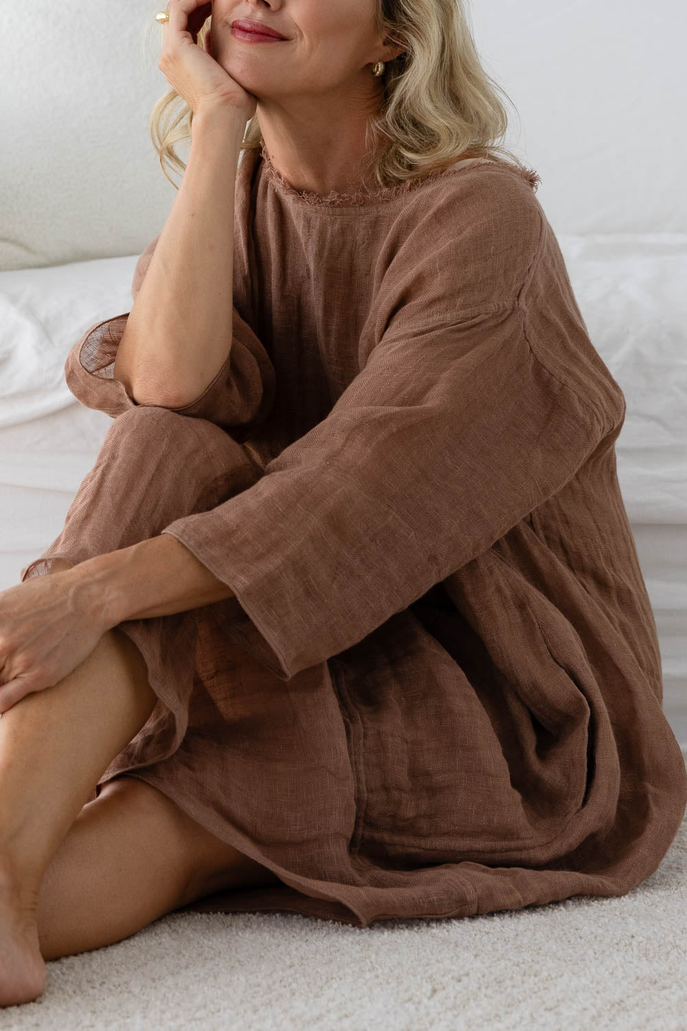 Luxe Malle Linen Dress - Clay - Eadie Lifestyle