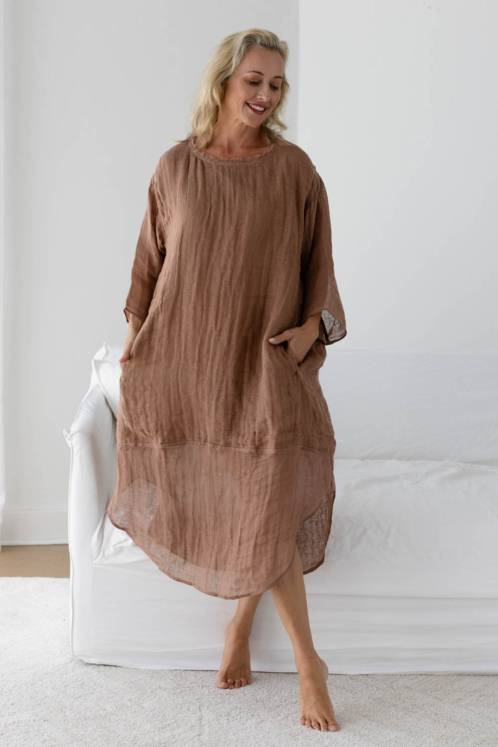 Luxe Malle Linen Dress - Clay - Eadie Lifestyle