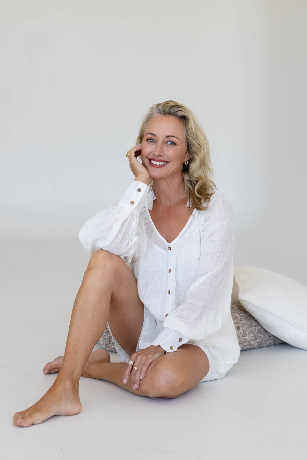 Mika Linen Blouse - Off White - Eadie Lifestyle