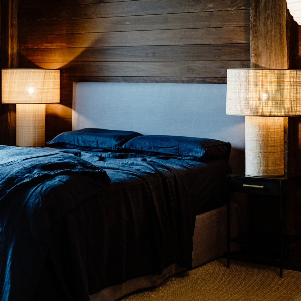French Linen Flat Sheet - Midnight - Eadie Lifestyle