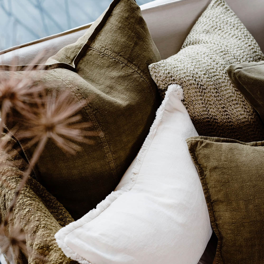 Luca® Linen Cushion - Olive - Eadie Lifestyle