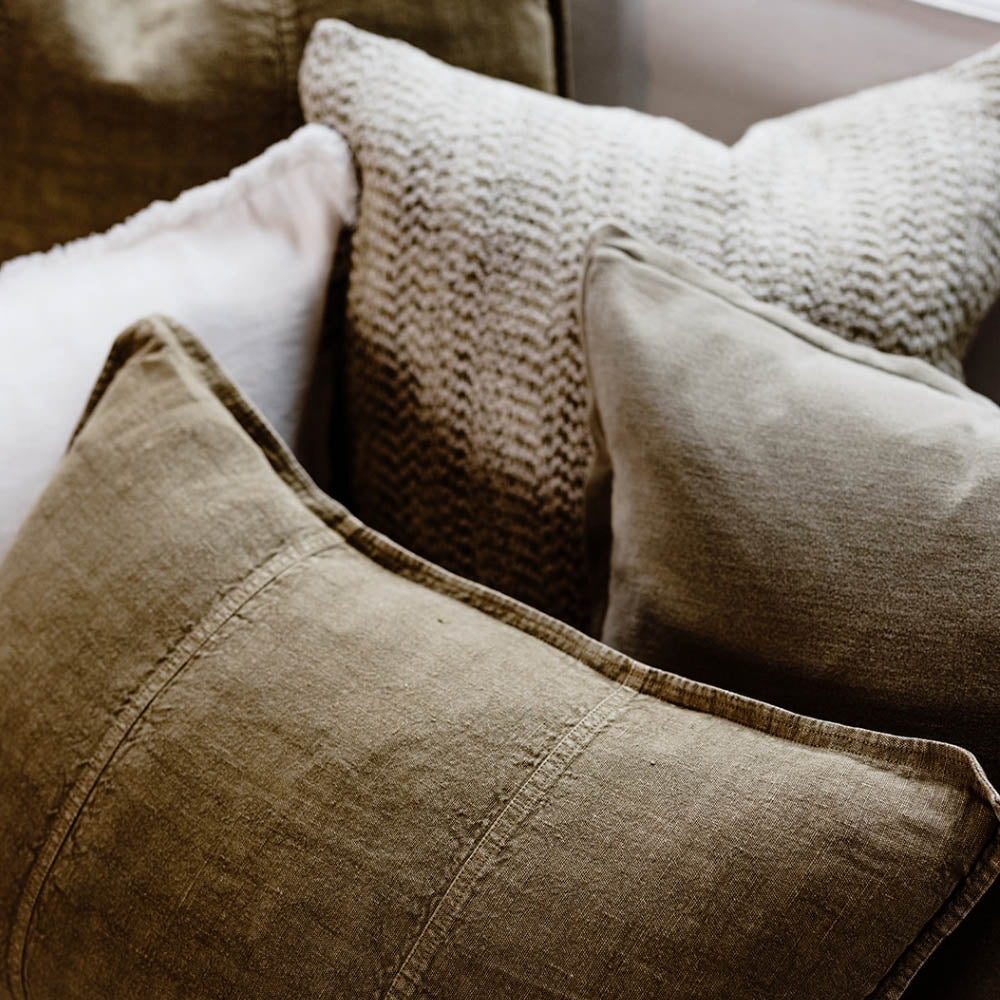 Luca® Linen Cushion - Olive - Eadie Lifestyle