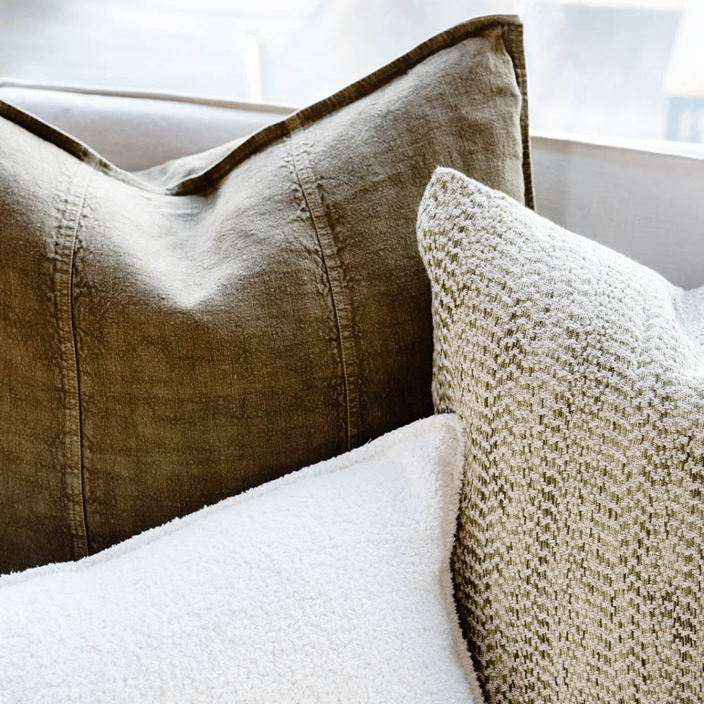 Luca® Linen Cushion - Olive - Eadie Lifestyle