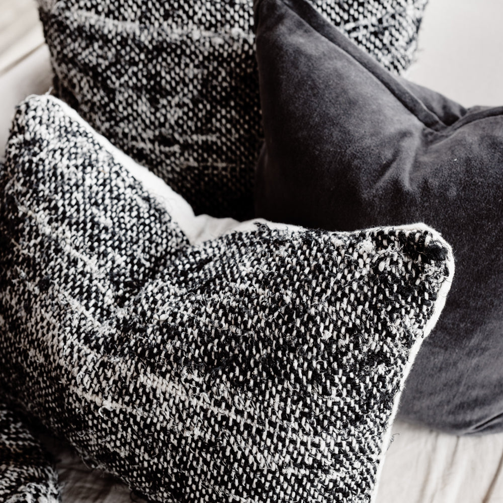 Wabi Cushion - 100% Recycled Linen, Black