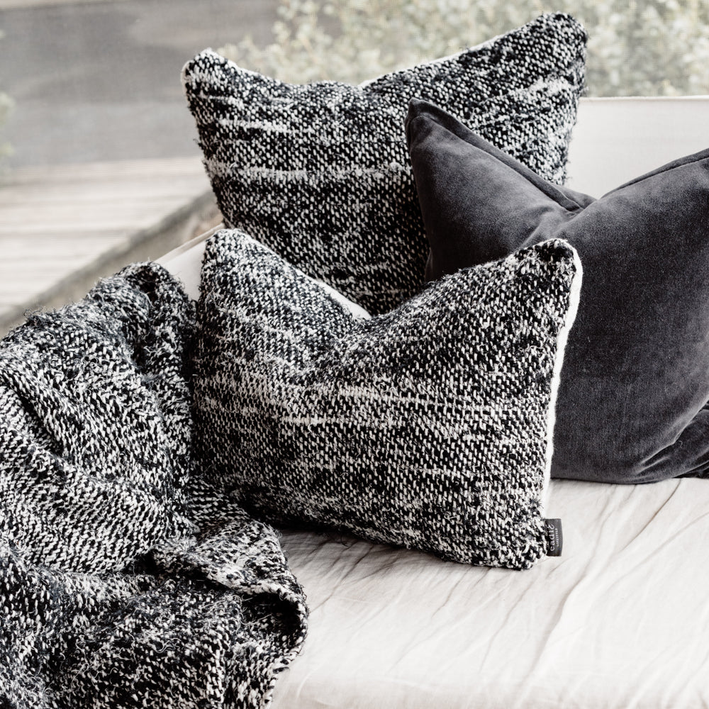 Wabi Cushion - 100% Recycled Linen, Black