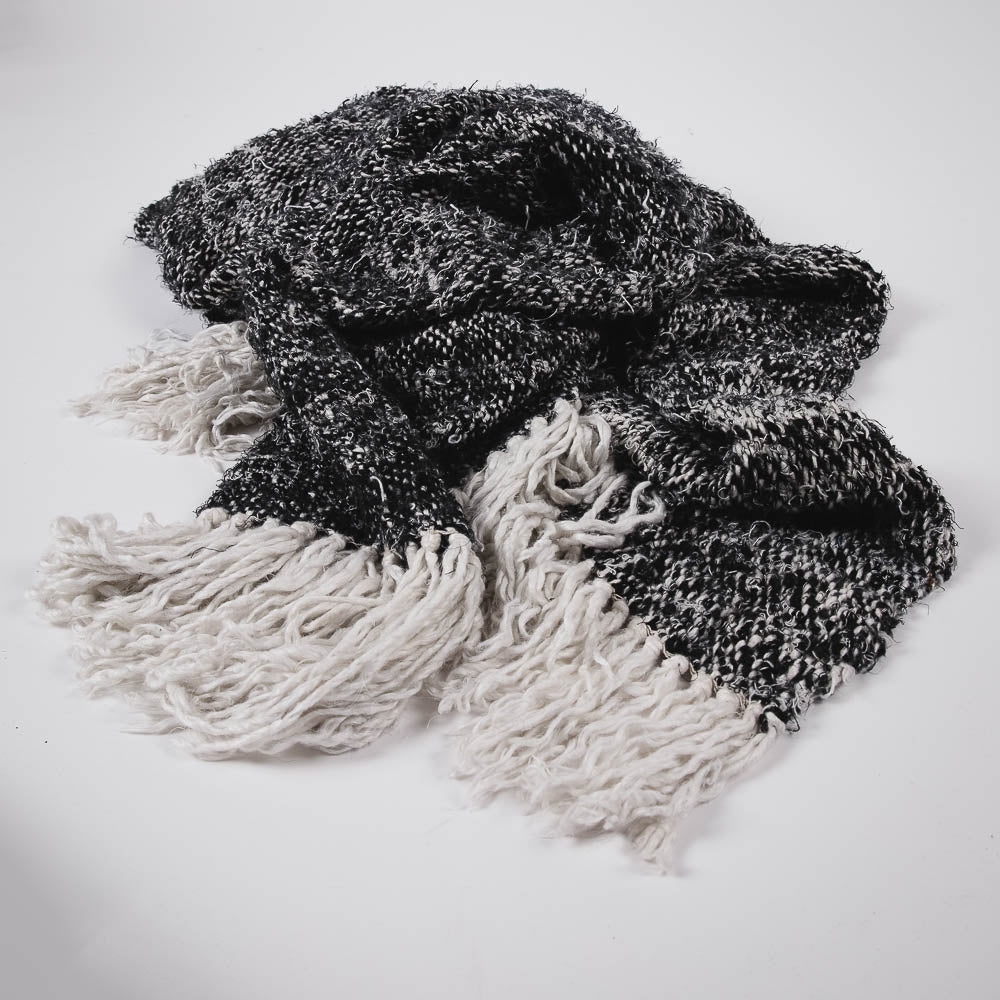 Wabi Throw - 100% Recycled Linen, Black