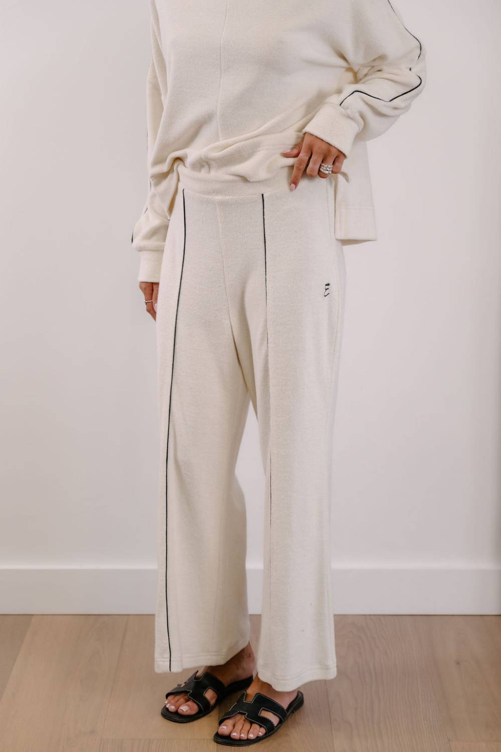 Empire Axis Pants - White with Black Piping
