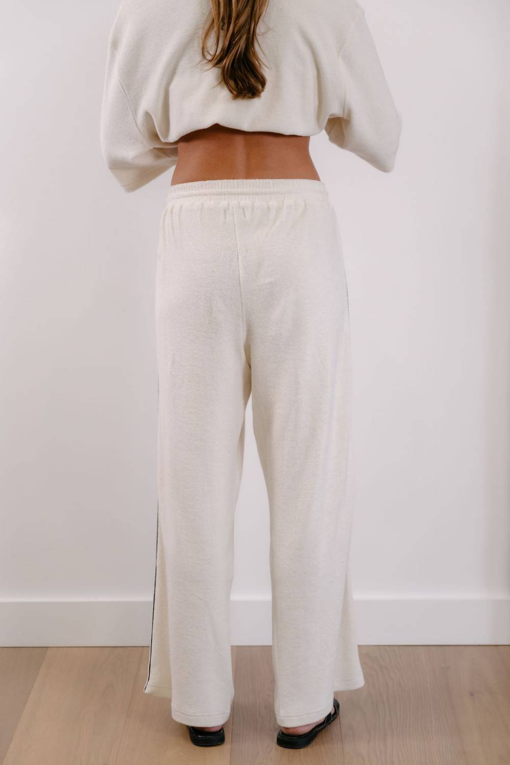 Empire Classic Lounger Pant - White with Black Piping
