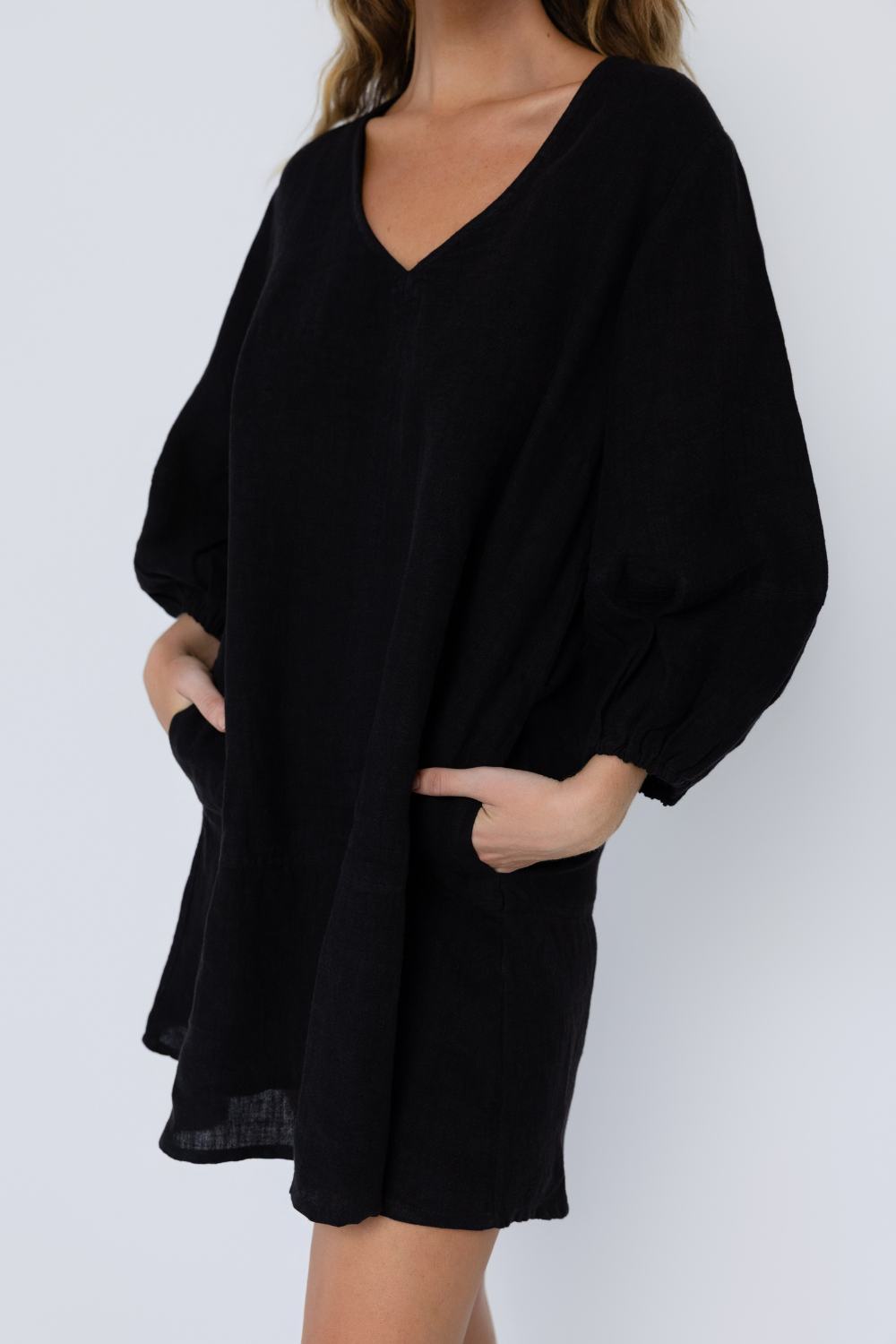 Fundamental Linen Ease Dress - Black