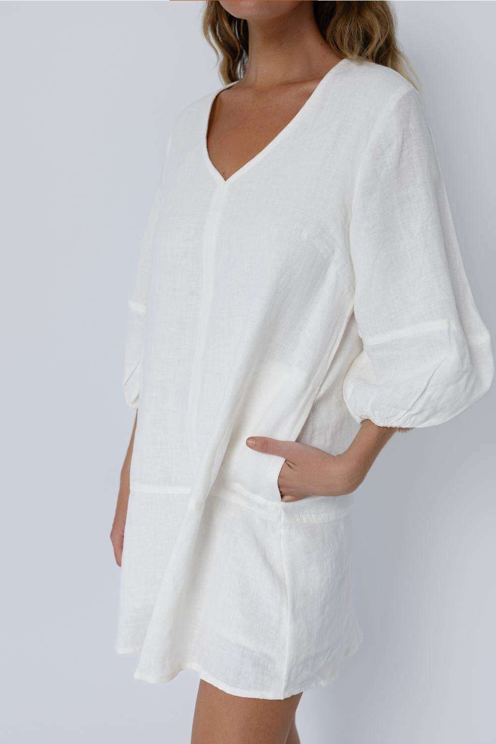 Fundamental Linen Ease Dress - Off White