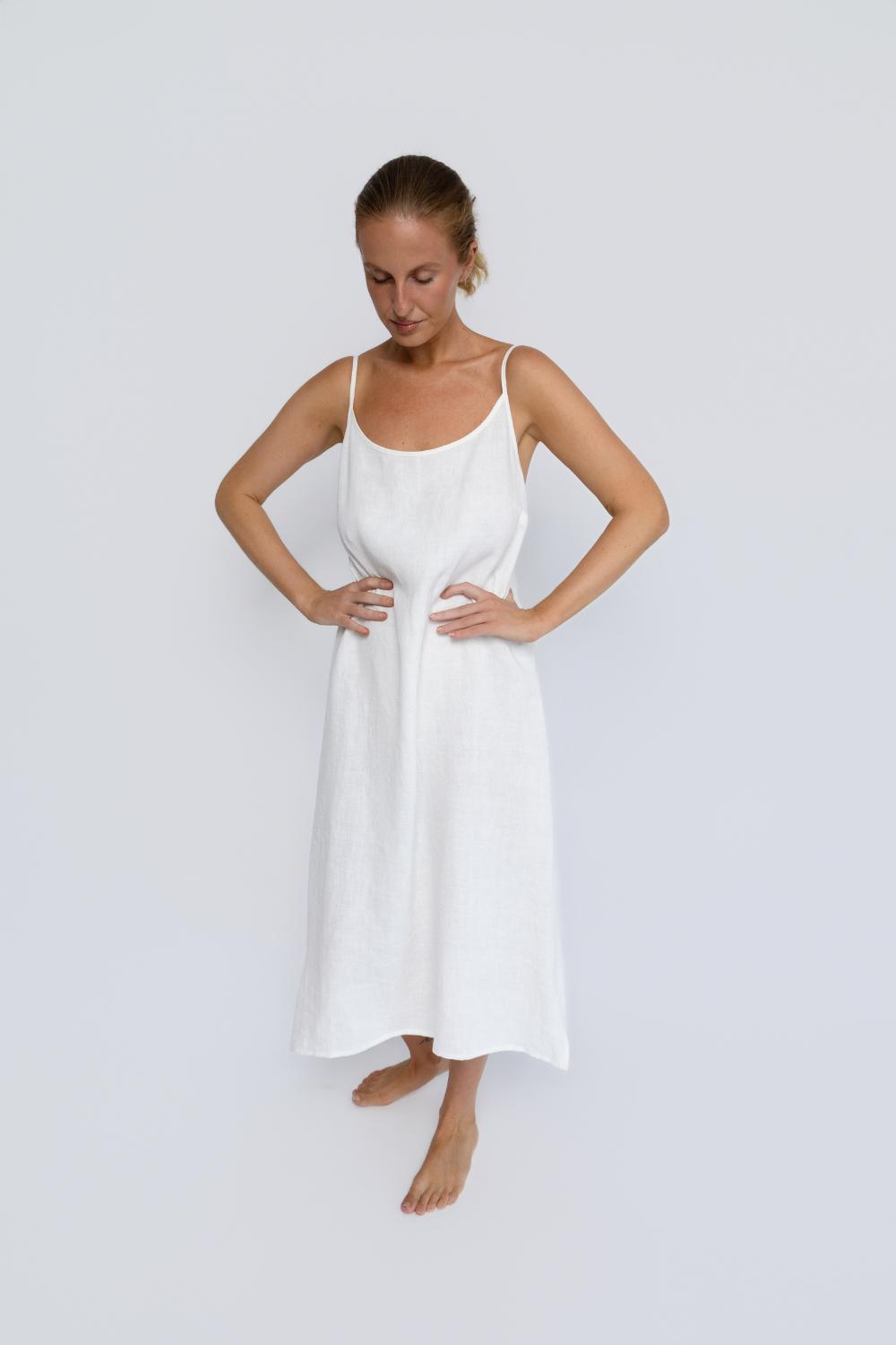 Fundamental Linen Midi - Off White