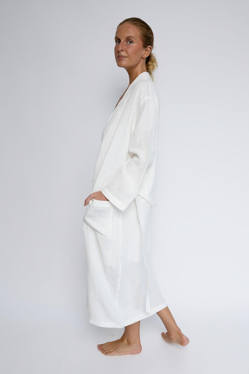 Fundamental Linen Robe - Off White
