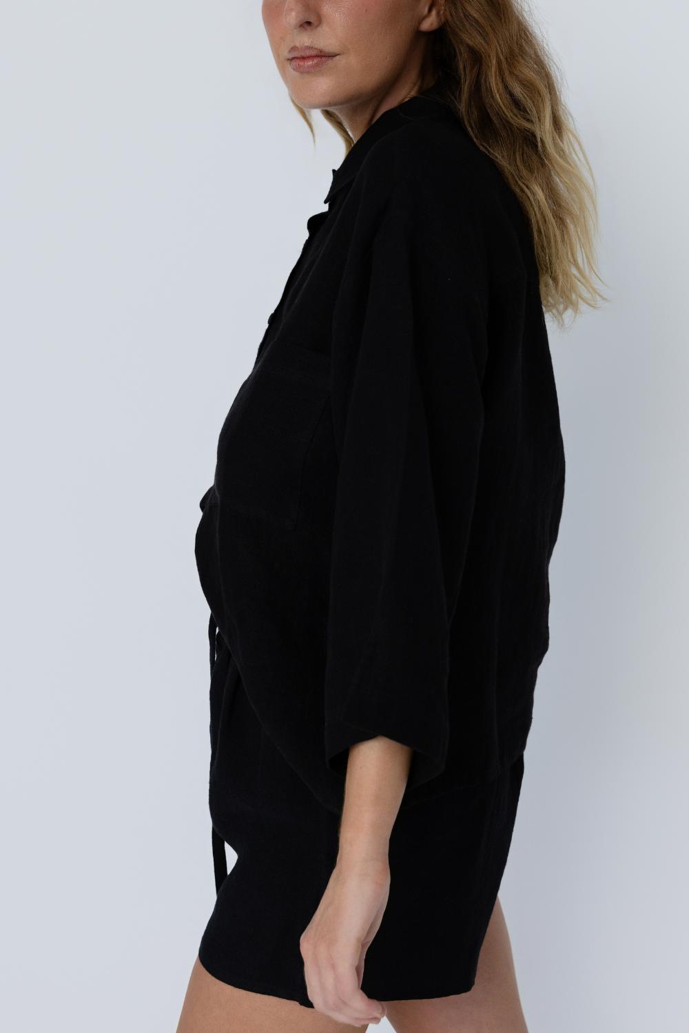 Fundamental Linen Shirt - Black