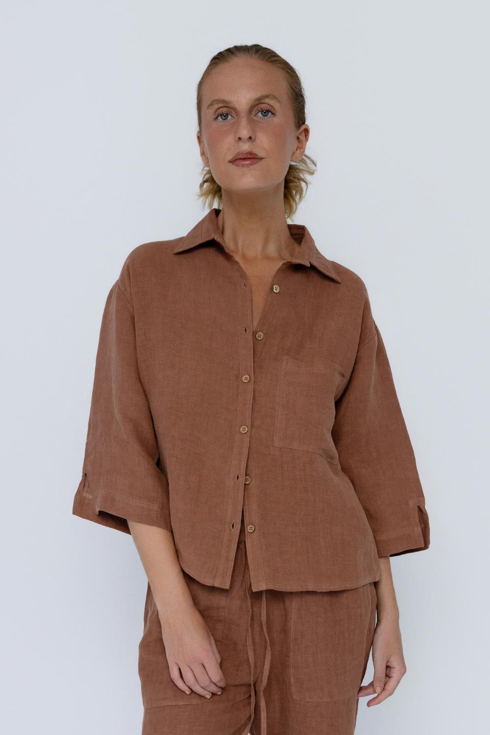 Fundamental Linen Shirt - Clay