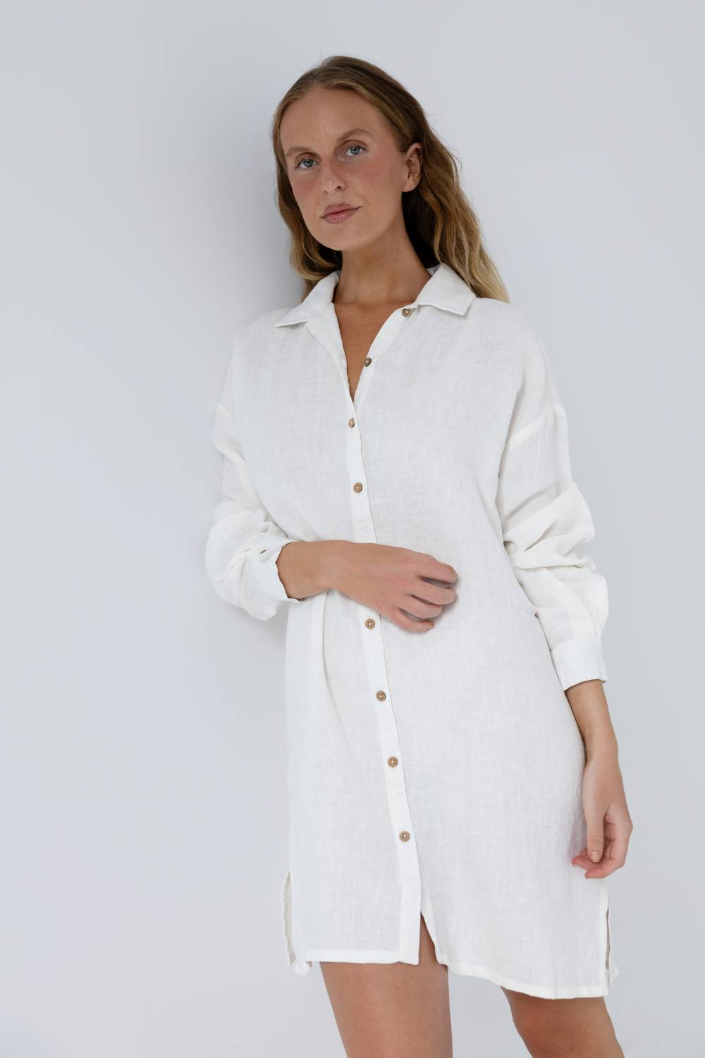 Fundamental Linen Shift Dress - Off White