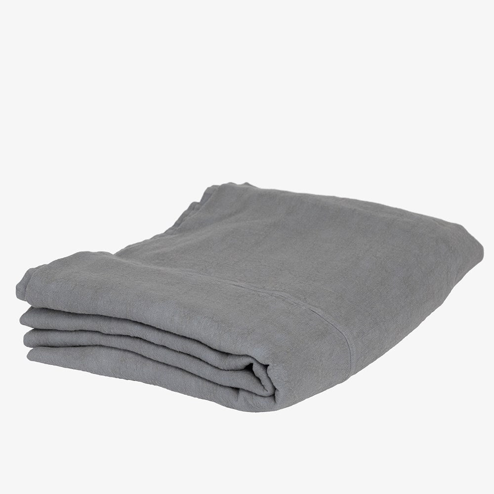 Luca Linen Bed Cover - Grey
