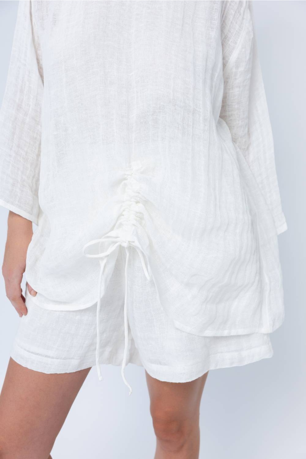 Margot Reversible Linen Top - Off White