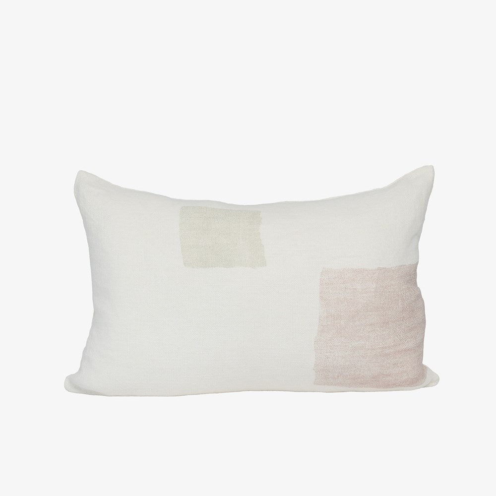 Pause Linen Cushion - White/Putty/Lilac