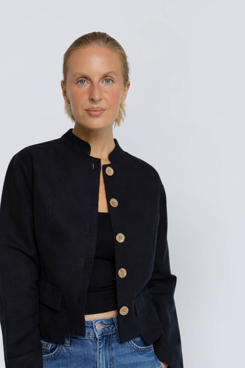 Benny Linen Jacket - Black