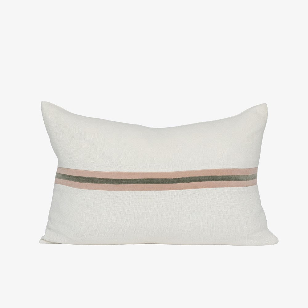 Ribbon Cushion - White/Musk/Pistachio