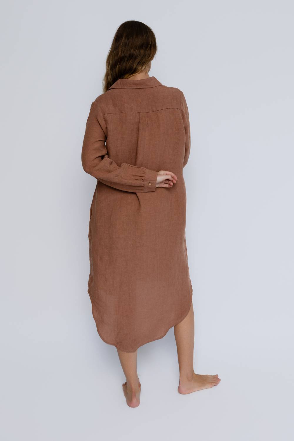 Fundamental Linen Shirt Dress - Clay