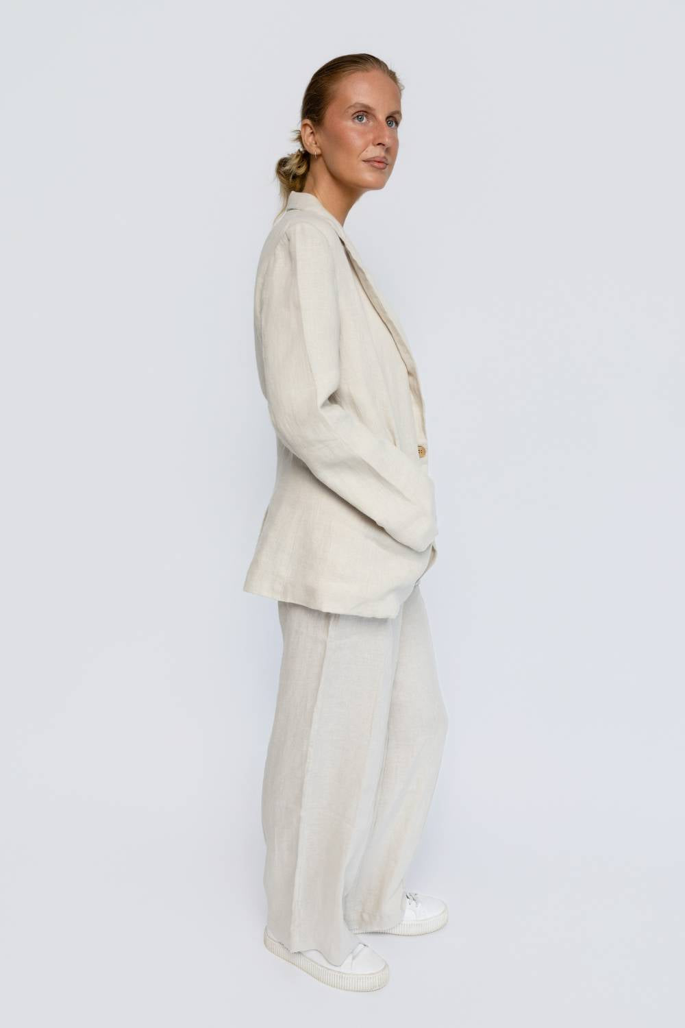 Tailored Linen Pants - Natural