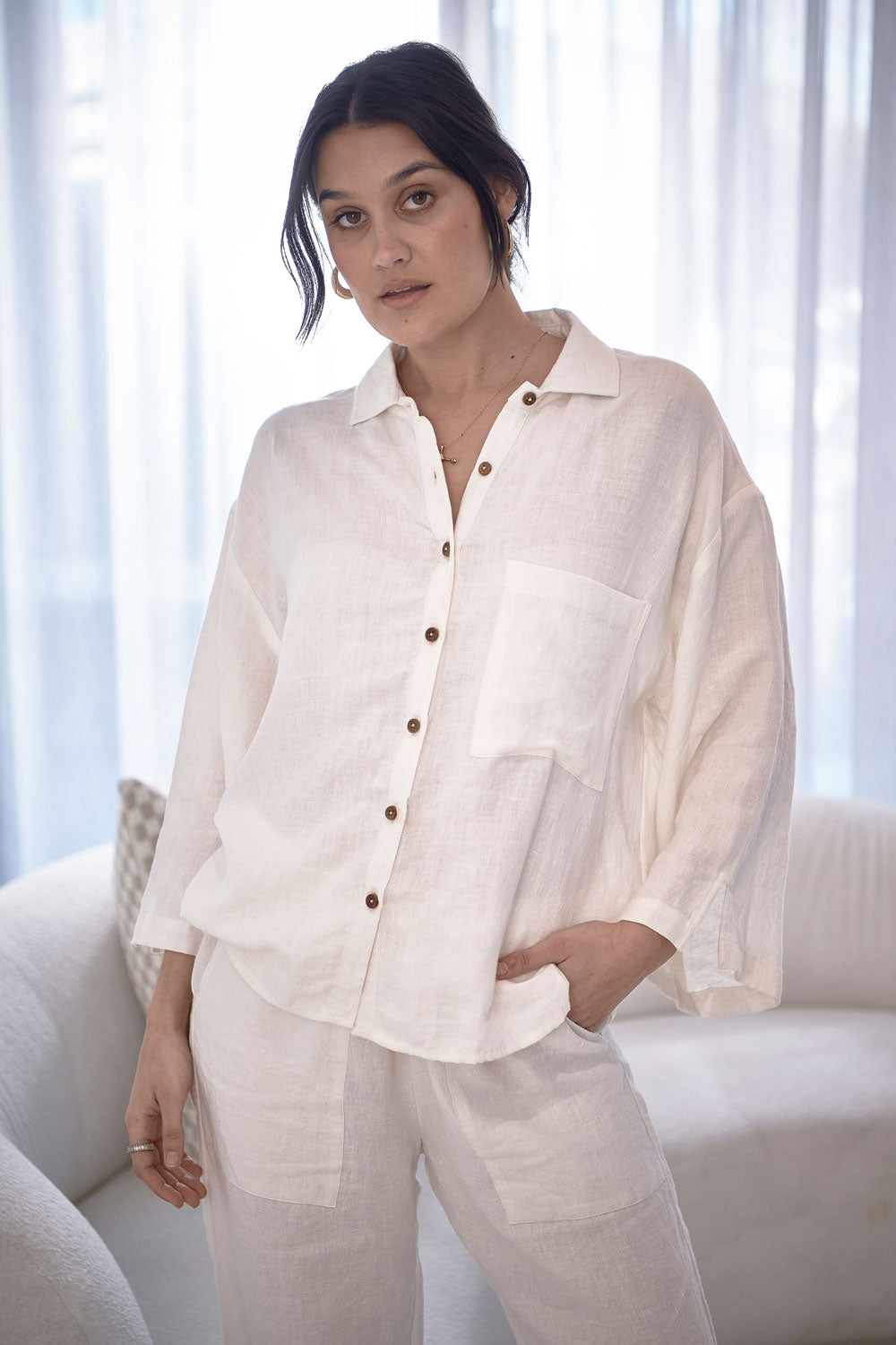 Eadie Shirt in White Eadie Shirt in White