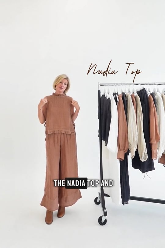 Nadia Linen Top - Clay - Eadie Lifestyle