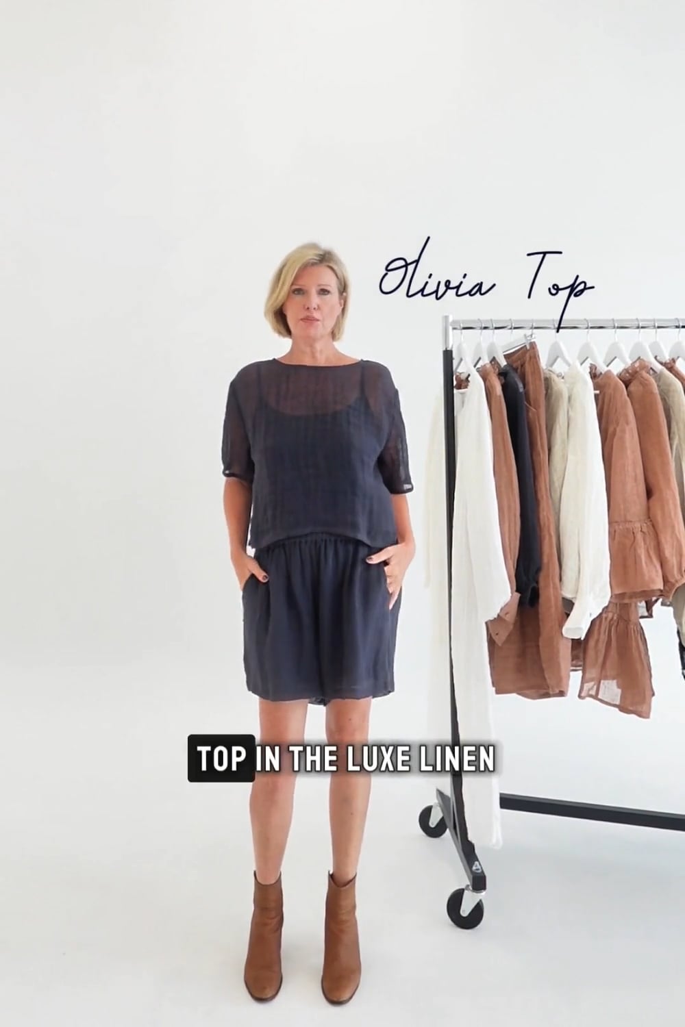 Olivia Linen Top - Clay - Eadie Lifestyle