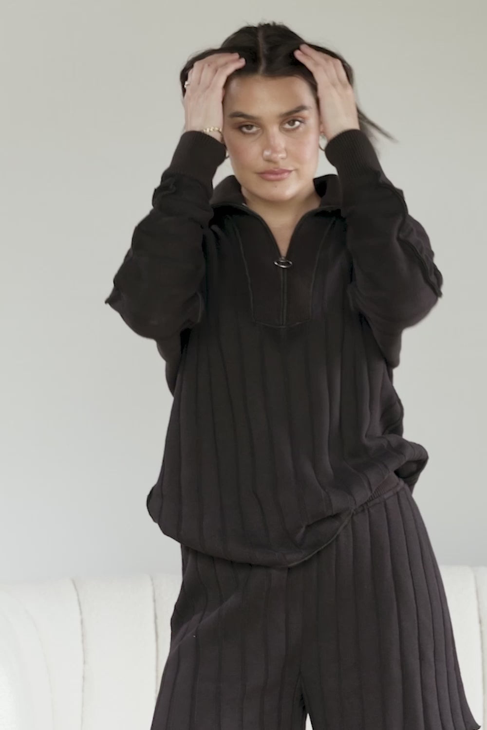 Catalina Zip Sweater - Black