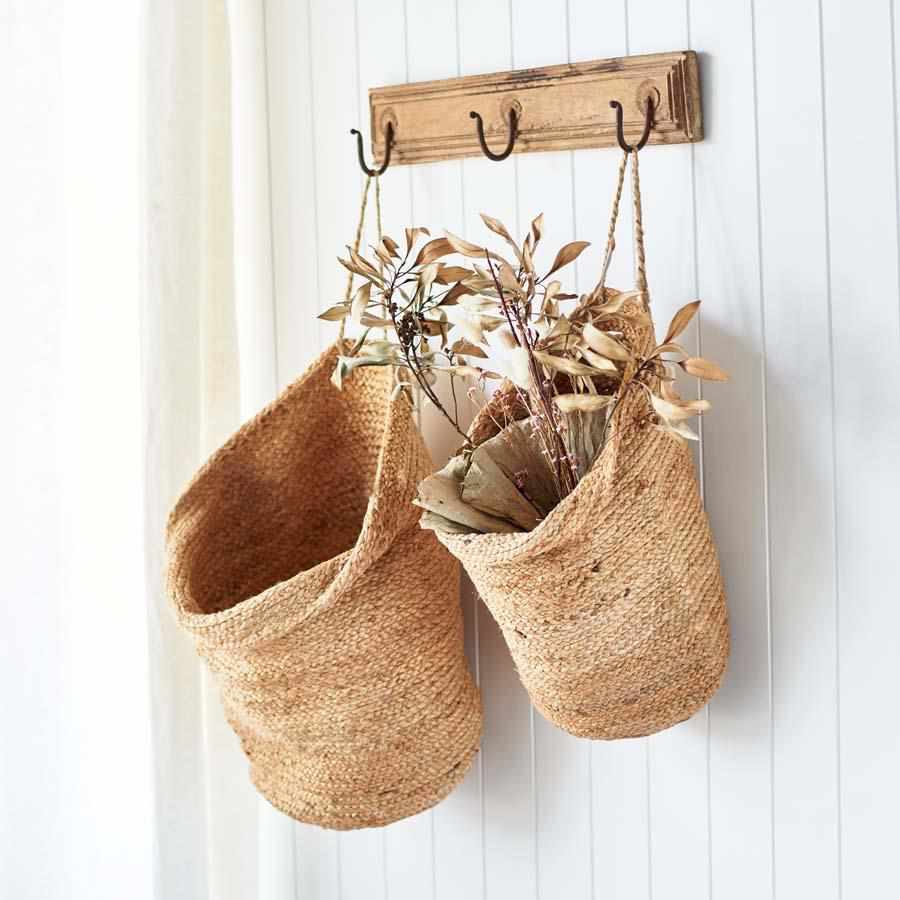 Artisan Handwoven Hanging Sacks - Natural Jute - Eadie Lifestyle