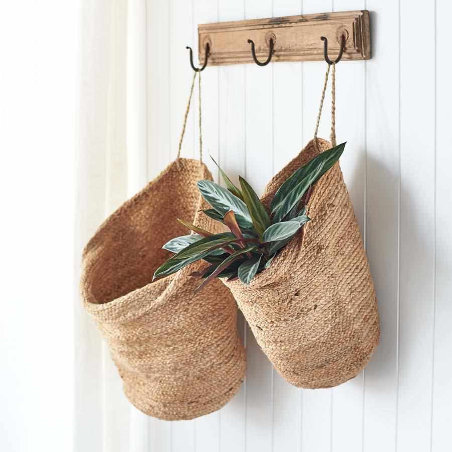 Artisan Handwoven Hanging Sacks - Natural Jute - Eadie Lifestyle