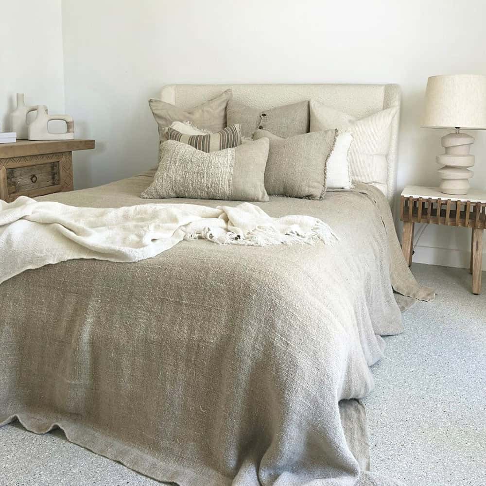 Bedouin Linen Bedcover - Natural - Eadie Lifestyle