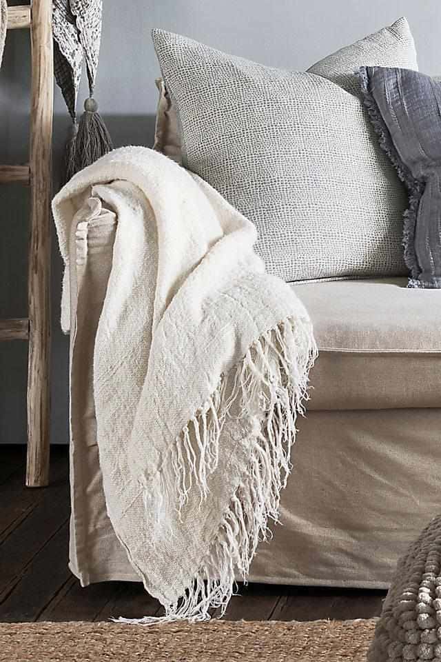 Bedouin Over Sized Linen Throw - Ivory - Eadie Lifestyle