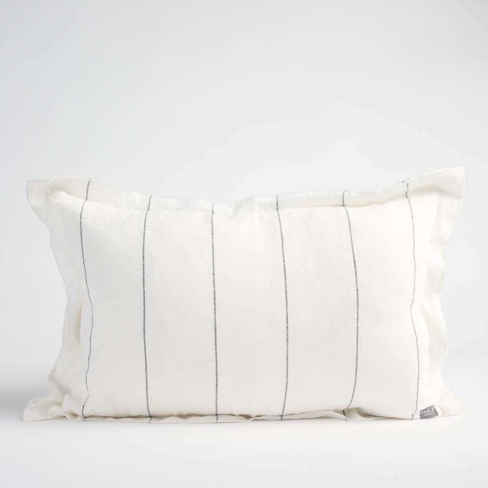 Carter Linen Cushion - Off White w&