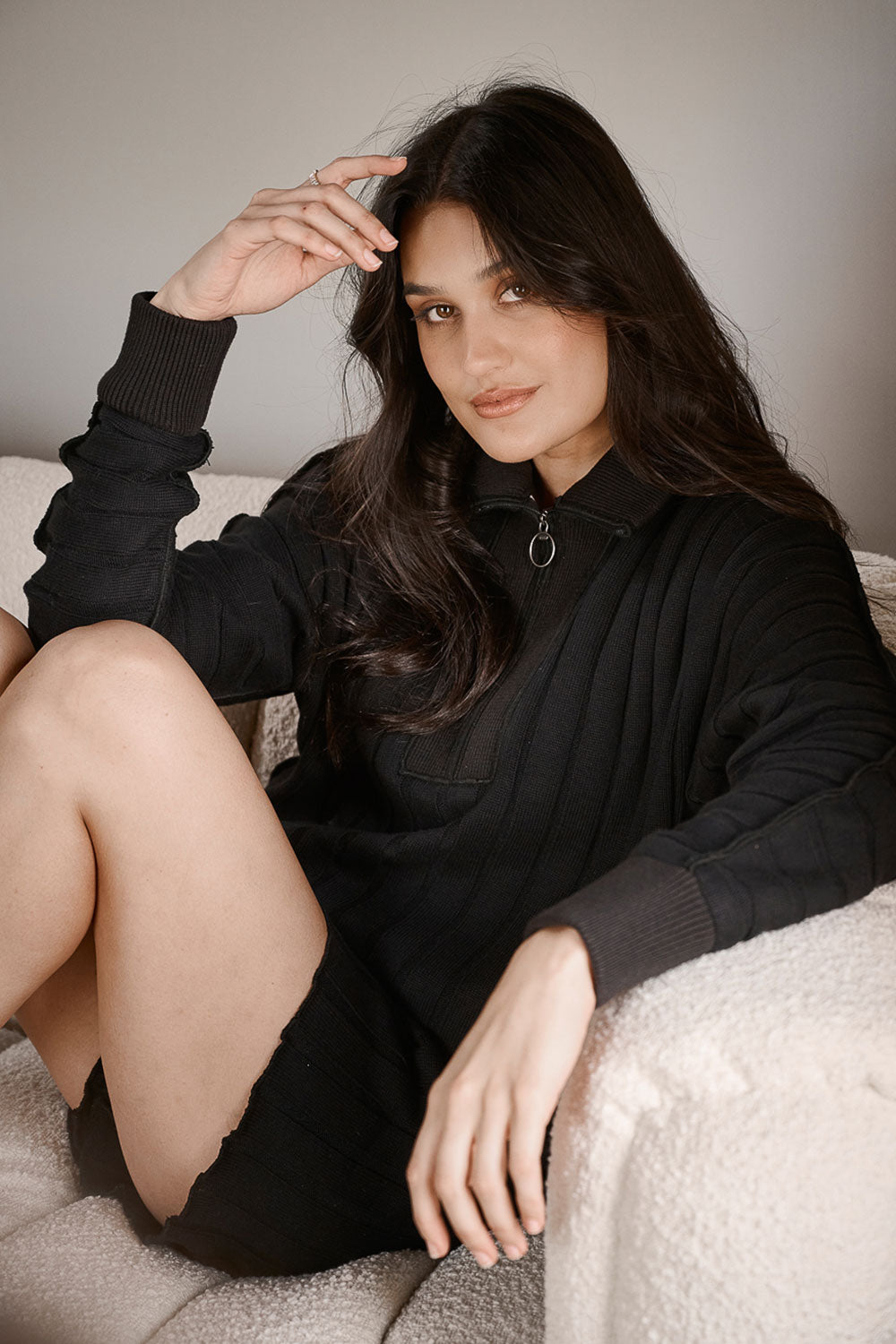 Catalina Zip Sweater - Black - Eadie Lifestyle