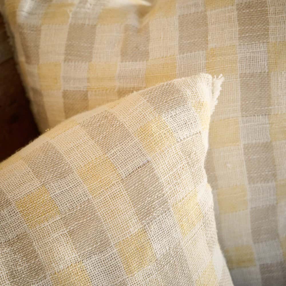 Felice Linen Cushion - Butter/Natural/White - Eadie Lifestyle