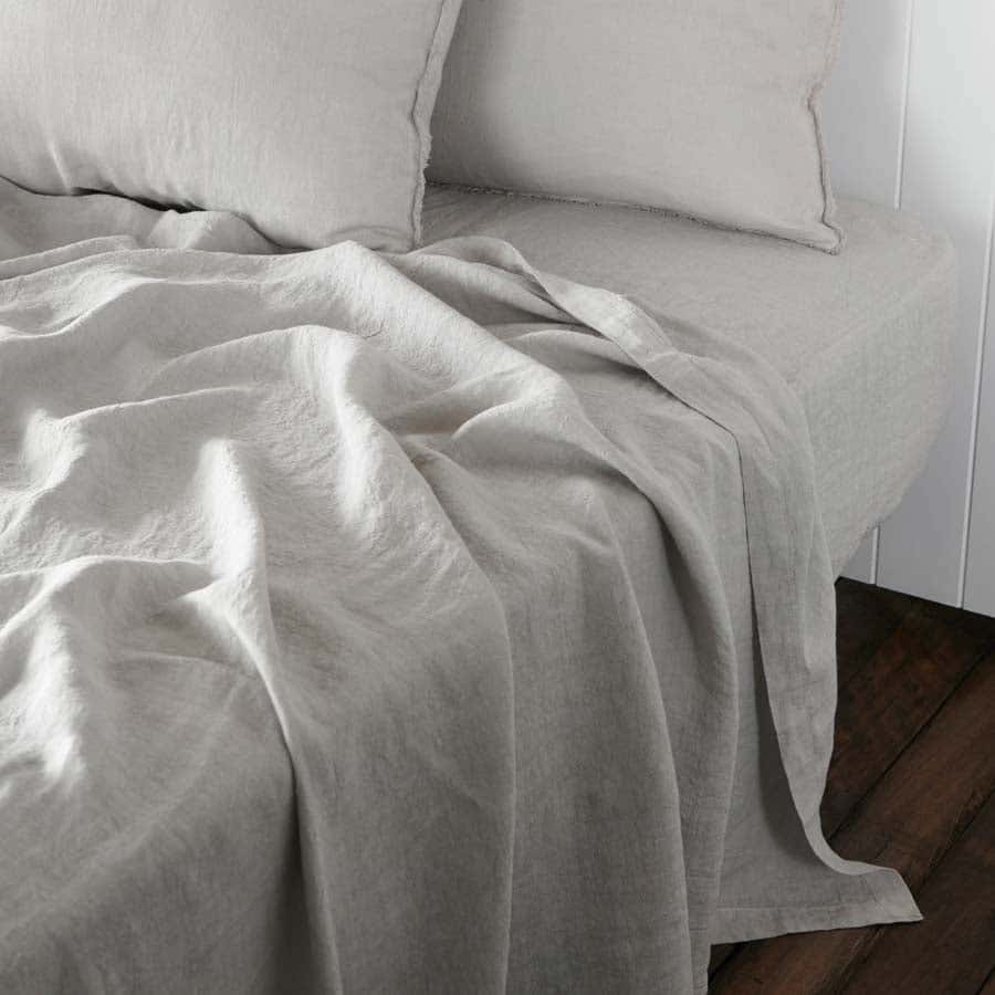French Linen Flat Sheet - Silver Grey - Eadie Lifestyle